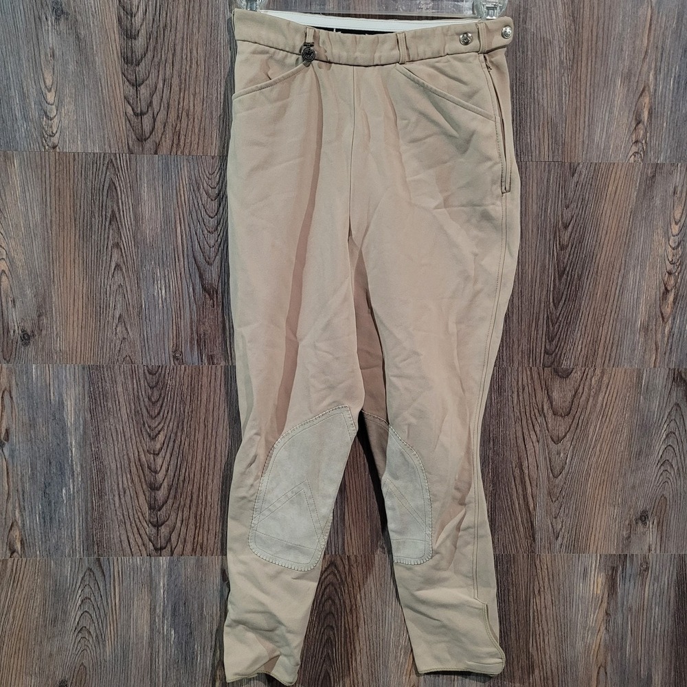 Pikeur Knee Breeches Size 30 x 26.5 Beige Side Zip Adjustable Ankle Equestrian